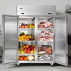 VEVOR Commercial Refrigerator and Freezer Combo, 31.89 in Width Reach In Upright-Freezer Double Door, 31.1 Cu.ft Auto-Defrost Stainless Steel Freezer with 8 Adjustable Shelves, LED Light, 4 Wheels