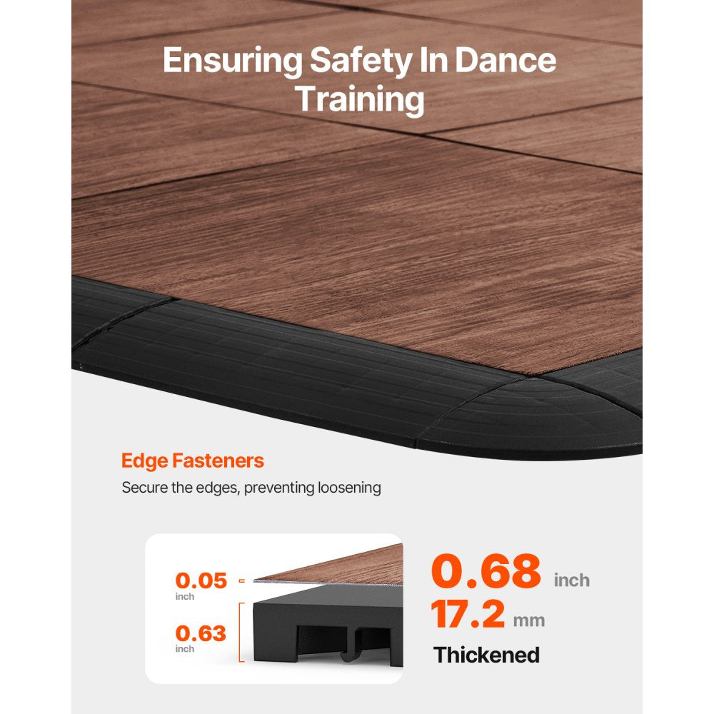 VEVOR Dance Floor Tiles, 12.4 x 12.4 in 25 Piece Interlocking Dance Flooring, Portable Dance Practice Floor with Cushioned Base  (Oak Wood Grain, 25 sq. ft/Box )