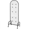 VEVOR 2 Packs Grid Wall Panels, 1.9 x 5.4 ft Wire Grid Panels Display Rack, Movable Art Display Shelf with Wheels and 20 Hooks, Black Carbon Steel Gridwall for Craft Show, Decor, Storage, Notice Board