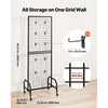 VEVOR Grid Wall Panel, 1.9 x 5.4 ft Wire Grid Panels Display Rack, Movable Art Display Shelf with Wheels and 10 Hooks, Black Carbon Steel Gridwall for Craft Show, Decoration, Storage, Notice Board