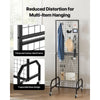 VEVOR Grid Wall Panel, 1.9 x 5.4 ft Wire Grid Panels Display Rack, Movable Art Display Shelf with Wheels and 10 Hooks, Black Carbon Steel Gridwall for Craft Show, Decoration, Storage, Notice Board