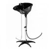 VEVOR Portable Shampoo Bowl 270° Rotating Salon Sink Basin with Showerhead, for Salons, Home & Seniors, Height and Angle Adjustable, Hair Washing Station with Drain Hose & Universal Connector, Black