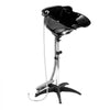 VEVOR Portable Shampoo Bowl 270° Rotating Salon Sink Basin with Showerhead, for Salons, Home & Seniors, Height and Angle Adjustable, Hair Washing Station with Drain Hose & Universal Connector, Black