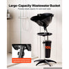 VEVOR Portable Shampoo Bowl 270° Rotating Salon Sink Wash Basin with Bucket, for Home & Salon Use, Height and Angle Adjustable, Hair Washing Station with Drain Hose, Showerhead & Storage Tray, Black