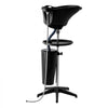 VEVOR Portable Shampoo Bowl, Deep Shampoo Sink with Adjustable Height & Angle, Washing Hair Station Includes Drain Hose, Shower Head and Bucket, Salon Sink for Home & Barber Use, Black