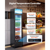 VEVOR Commercial Merchandiser Refrigerator, 7.5 Cu.Ft / 213 L Glass Door Display Refrigerator, Upright Beverage Cooler with Customizable Lightbox, 4 Adjustable Shelves & Soft LED Light for Homes Shops