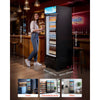VEVOR Commercial Merchandiser Refrigerator, 15.9 Cu.Ft / 450 L Glass Door Display Refrigerator, Upright Beverage Cooler with Customizable Lightbox, 4 Adjustable Shelves & Soft LED Light for Home Shops