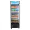 VEVOR Commercial Merchandiser Refrigerator, 15.9 Cu.Ft / 450 L Glass Door Display Refrigerator, Upright Beverage Cooler with Customizable Lightbox, 4 Adjustable Shelves & Soft LED Light for Home Shops