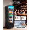 VEVOR Commercial Merchandiser Refrigerator, 6.1 Cu.Ft / 173 L Glass Door Display Refrigerator, Upright Beverage Cooler with Customizable Lightbox, 3 Adjustable Shelves & Soft LED Light for Homes Shops