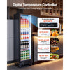 VEVOR Commercial Merchandiser Refrigerator, 6.9 Cu.Ft / 195L Glass Door Display Refrigerator, Upright Beverage Cooler Fridge with 4 Adjustable Shelves, Soft LED Light & Casters for Homes Shops Bars