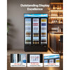 VEVOR Commercial Merchandiser Refrigerator, 26.8 Cu.Ft / 760L Upright Beverage Cooler, 3 Glass Door Display Refrigerator with Customizable Lightbox, 12 Adjustable Shelves, Soft LED Lighting & Casters