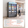 VEVOR Commercial Merchandiser Refrigerator, 26.8 Cu.Ft / 760L Upright Beverage Cooler, 3 Glass Door Display Refrigerator with Customizable Lightbox, 12 Adjustable Shelves, Soft LED Lighting & Casters