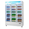VEVOR Commercial Merchandiser Refrigerator, 36.4 Cu.Ft / 1030L Upright Beverage Cooler, 3 Glass Door Display Refrigerator with Customizable Lightbox, 12 Adjustable Shelves, Soft LED Lighting & Casters