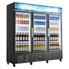 VEVOR Commercial Merchandiser Refrigerator, 54.3 Cu.Ft / 1538L Upright Beverage Cooler, 3 Glass Door Display Refrigerator with Customizable Lightbox, 12 Adjustable Shelves, Soft LED Lighting & Casters