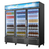 VEVOR Commercial Merchandiser Refrigerator, 54.3 Cu.Ft / 1538L Upright Beverage Cooler, 3 Glass Door Display Refrigerator with Customizable Lightbox, 12 Adjustable Shelves, Soft LED Lighting & Casters