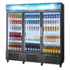 VEVOR Commercial Merchandiser Refrigerator, 54.3 Cu.Ft / 1538L Upright Beverage Cooler, 3 Glass Door Display Refrigerator with Customizable Lightbox, 12 Adjustable Shelves, Soft LED Lighting & Casters