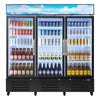 VEVOR Commercial Merchandiser Refrigerator, 54.3 Cu.Ft / 1538L Upright Beverage Cooler, 3 Glass Door Display Refrigerator with Customizable Lightbox, 12 Adjustable Shelves, Soft LED Lighting & Casters