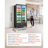 VEVOR Commercial Merchandiser Refrigerator, 24.9 Cu.Ft / 705L Upright Beverage Cooler, 2 Glass Door Display Refrigerator with 5 Adjustable Shelves, Soft LED Light & Casters for Bars Shops Supermarkets