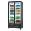 VEVOR Commercial Merchandiser Refrigerator, 24.9 Cu.Ft / 705L Upright Beverage Cooler, 2 Glass Door Display Refrigerator with 5 Adjustable Shelves, Soft LED Light & Casters for Bars Shops Supermarkets