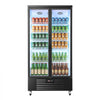 VEVOR Commercial Merchandiser Refrigerator, 24.9 Cu.Ft / 705L Upright Beverage Cooler, 2 Glass Door Display Refrigerator with 5 Adjustable Shelves, Soft LED Light & Casters for Bars Shops Supermarkets