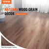 VEVOR Interlocking Vinyl Floor Tiles 48 x 7.3 inch, 10 Tiles 5.5mm Thick Snap Together, Deep Brown Wood Grain DIY Flooring for Kitchen, Dining Room, Bedrooms & Bathrooms, Easy for Home Decor