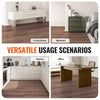 VEVOR Interlocking Vinyl Floor Tiles 48 x 7.3 inch, 10 Tiles 5.5mm Thick Snap Together, Deep Brown Wood Grain DIY Flooring for Kitchen, Dining Room, Bedrooms & Bathrooms, Easy for Home Decor