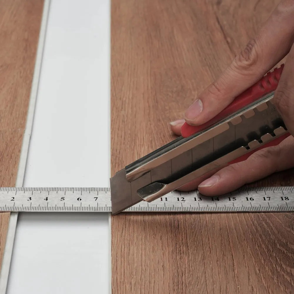 VEVOR Interlocking Vinyl Floor Tiles 48 x 7.3 inch, 10 Tiles 5.5mm Thick Snap Together, Deep Brown Wood Grain DIY Flooring for Kitchen, Dining Room, Bedrooms & Bathrooms, Easy for Home Decor