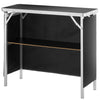 VEVOR Folding Portable Bar Table, Tradeshow Podium Table for Indoor, Outdoor, Party, Picnic, Exhibition, Includes Carrying Case, Storage Shelf and  Black Skirt, 38.39" x 15.16" x 34.25"