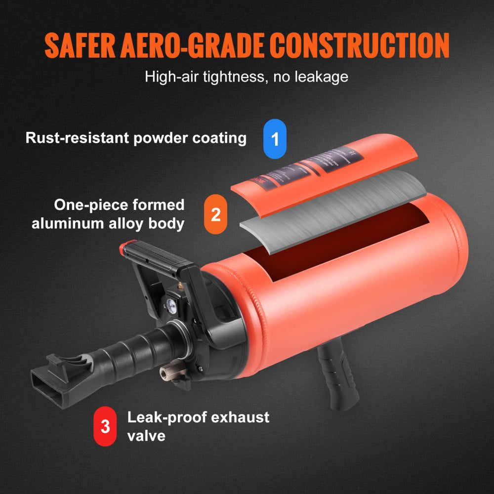 VEVOR Tire Bead Blaster, 150 PSI, Handheld 2.4 Gal/9 L Air Bead Seater, Portable Inflation Tool, 87-116 PSI for Trucks, ATVs, Cars, and Tractor Tire Repairs