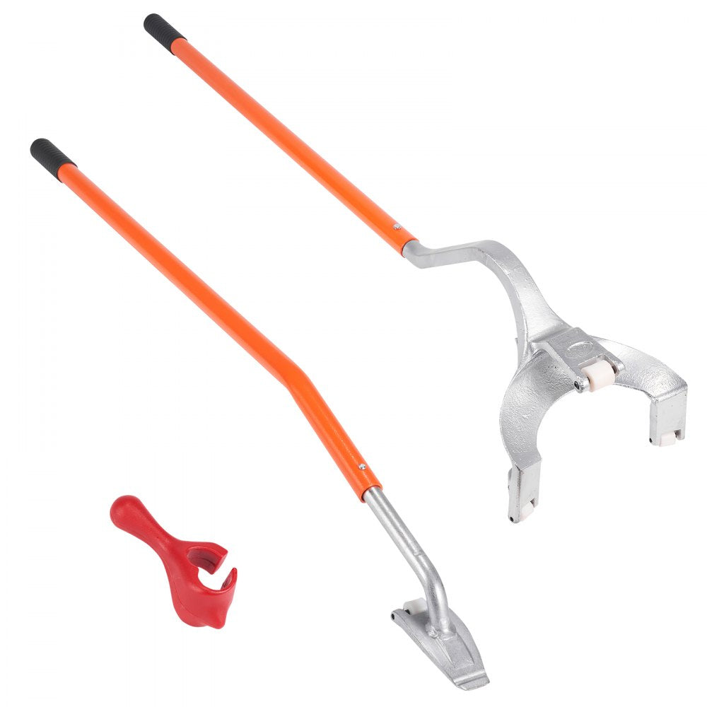 VEVOR Tire Mount Demount Tool, 22.5"-24.5" Manual Steel Tire Changer Mount Demount Removal Tool, with Extra Bead Holder, Tubeless Truck Bead Breaker, 3 PCS Tire Changing Tools, Orange
