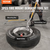 VEVOR Tire Mount Demount Tool, 22.5-24.5 inch Manual Steel Tire Changer Mount Demount Removal Tool, with Extra bead holder, Tubeless Truck Bead Breaker, 3 PCS Tire Changing Tools, Orange