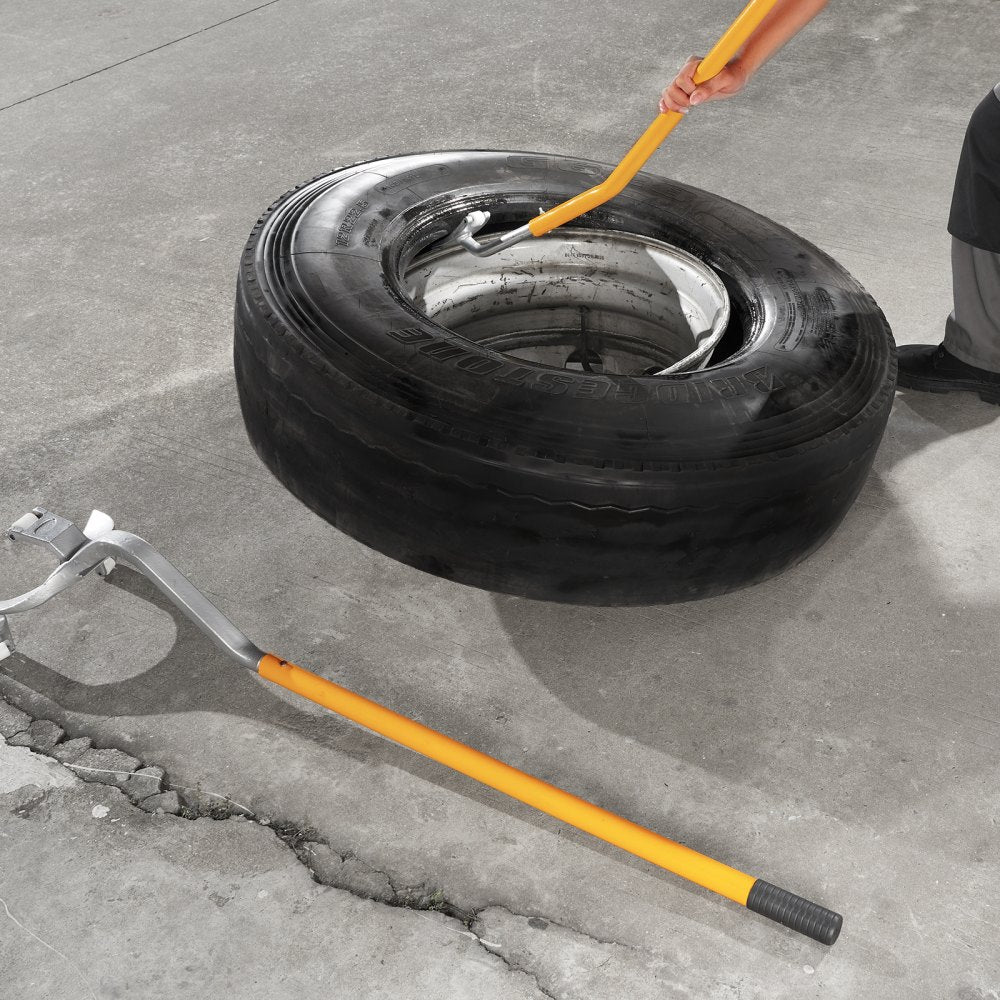 VEVOR Tire Mount Demount Tool, 22.5-24.5 inch Manual Steel Tire Changer Mount Demount Removal Tool, with Extra bead holder, Tubeless Truck Bead Breaker, 3 PCS Tire Changing Tools, Orange