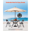VEVOR Outdoor Patio Dining Table, 37 inch Square Metal Steel Slat Backyard Bistro Tables, with 1.5 in Umbrella Hole, Outside All-Weather Large Furniture for Lawn Garden Porch, Black