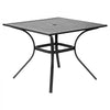 VEVOR Outdoor Patio Dining Table, 37 inch Square Metal Steel Slat Backyard Bistro Tables, with 1.5 in Umbrella Hole, Outside All-Weather Large Furniture for Lawn Garden Porch, Black