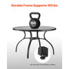 VEVOR Outdoor Patio Dining Table, 47 inch Round Metal Steel Slat Backyard Bistro Tables, with 1.5 in Umbrella Hole, Outside All-Weather Large Furniture for Lawn Garden Porch, Black