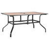 VEVOR Outdoor Patio Dining Table, 59 inch Long Rectangular Wood-Like Steel Slat Backyard Bistro Tables for 4-6,  with 1.5 in Umbrella Hole, All-Weather Large Furniture for Lawn Garden Porch, Brown