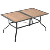 VEVOR Outdoor Patio Dining Table, 59 inch Long Rectangular Wood-Like Steel Slat Backyard Bistro Tables for 4-6,  with 1.5 in Umbrella Hole, All-Weather Large Furniture for Lawn Garden Porch, Brown