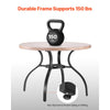 VEVOR Outdoor Patio Dining Table, 41 inch Round Wood-Like Steel Slat Backyard Bistro Coffee Tables for 4, with 1.5 in Umbrella Hole, Outside All-Weather Large Furniture for Lawn Garden Porch, Gray