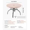 VEVOR Outdoor Patio Dining Table, 41 inch Round Wood-Like Steel Slat Backyard Bistro Coffee Tables for 4, with 1.5 in Umbrella Hole, Outside All-Weather Large Furniture for Lawn Garden Porch, Gray