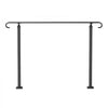 VEVOR Handrails for Outdoor Steps, Fit 3-5 Steps Outdoor Stair Railing, Wrought Iron Handrail, Flexible Front Porch Hand Rail, Black Transitional Hand railings for Concrete Steps or Wooden Stairs