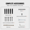 VEVOR Handrails for Outdoor Steps 1-2 Step Railings Wrought Iron Handrail Stair Railings for Steps Black Iron Railings for Steps Wall and Floor Mounted with Installation Kit