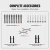 VEVOR Handrails for Outdoor Steps, Fit 2 or 3 Steps Outdoor Stair Railing, Arch#2 Wrought Iron Handrail, Flexible Porch Railing, Black Transitional Handrails for Concrete Steps or Wooden Stairs