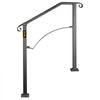 VEVOR Handrails for Outdoor Steps, Fit 2 or 3 Steps Outdoor Stair Railing, Arch#2 Wrought Iron Handrail, Flexible Porch Railing, Black Transitional Handrails for Concrete Steps or Wooden Stairs