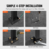VEVOR Handrails for Outdoor Steps, Fit 2 or 3 Steps Outdoor Stair Railing, Picket#2 Wrought Iron Handrail, Flexible Porch Railing, Black Transitional Handrails for Concrete Steps or Wooden Stairs