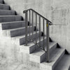 VEVOR Handrails for Outdoor Steps, Fit 2 or 3 Steps Outdoor Stair Railing, Picket#2 Wrought Iron Handrail, Flexible Porch Railing, Black Transitional Handrails for Concrete Steps or Wooden Stairs