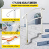 VEVOR 3-Step Handrails for Outdoor Steps Fits 1 or 3 Steps Matte White Stair Rail Wrought Iron Handrail with Installation Kit Hand Rails for Outdoor Step