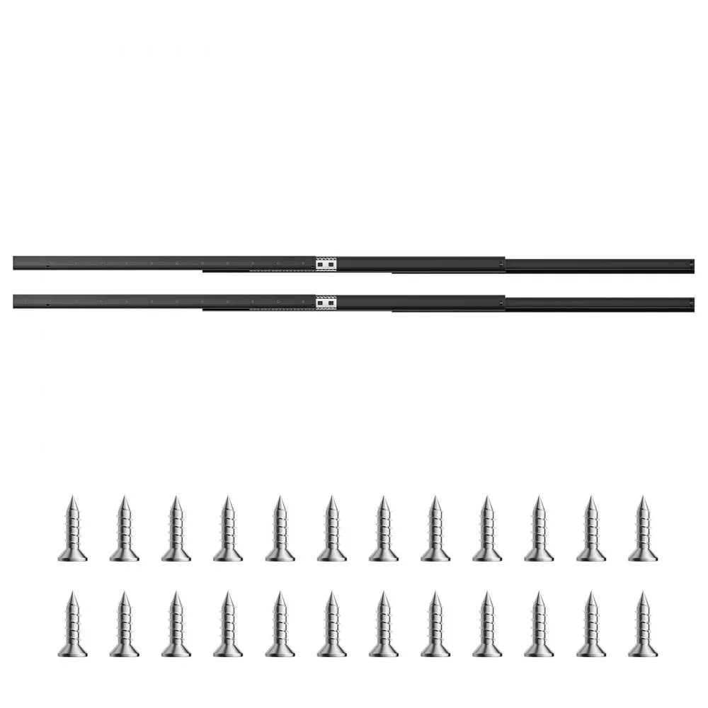 VEVOR Undermount Drawer Slides, 40 inch, Full Extension Ball Bearing Under Stair Cabinet Rails, 260 LB Load Capacity Heavy Duty Bottom Stair Cabinet Glides Track Runners,for DIY Replacement, Black