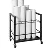 VEVOR Blueprint Storage Rack, 12 Slots Blueprint Holder with Wheels, Mobile Metal Blueprint Storage Cart for Map Poster Architectural Construction Plan, Roll File Organizer for Home, Office, School