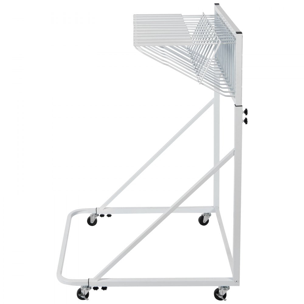 VEVOR Mobile Blueprint Storage Rack, Plan Holder with 12 Pivot Brackets, Mobile Blueprint Holder Adjustable Height & Length, Poster Display Rack for Office and Home (Rack Only Without Clamps)