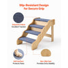 VEVOR Wood Pet Stairs, 4-Step Dog Stairs for High Beds, Sofa & Cars, 150lbs Load Capacity, Non-Slip Surface, Stable Cat & Dog Step Ladder for Small Medium Large Older Pet Puppy Essentials